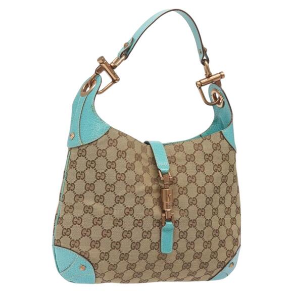 GUCCI Jackie GG Canvas Shoulder Bag Beige - Picture 1 of 16